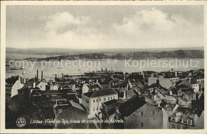 Lisboa Vista do Tejo tirada do zimborio da Estrela