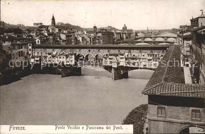 Firenze Florenz Ponte Vecchio e Panorama dei Ponti