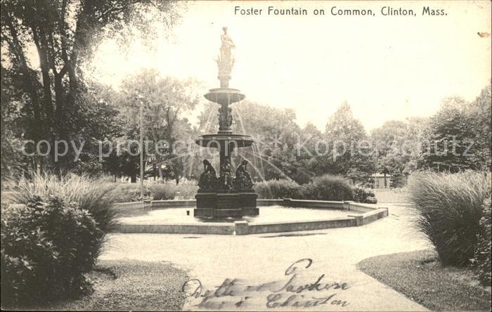 Clinton Massachusetts Foster Fountain on Common