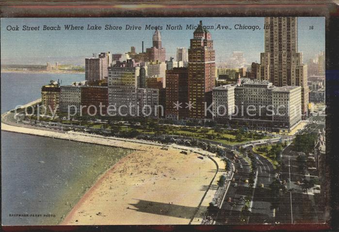 Chicago Illinois Oak Street Beach Where Lake Shore Drive Meets North Michigan Av