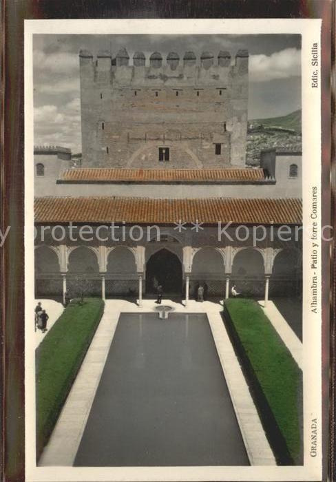 Granada Andalucia Alhambra Pattio y torre Comares