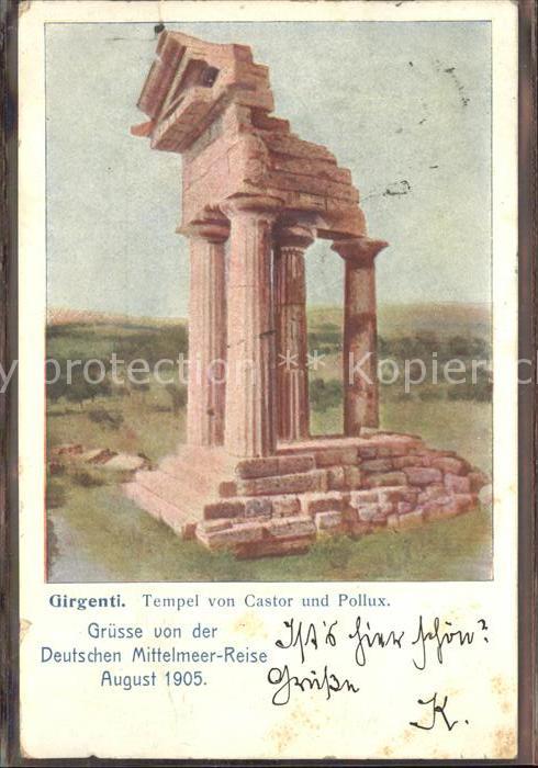 Girgenti Agrigento Tempel von Castor u.Pollux