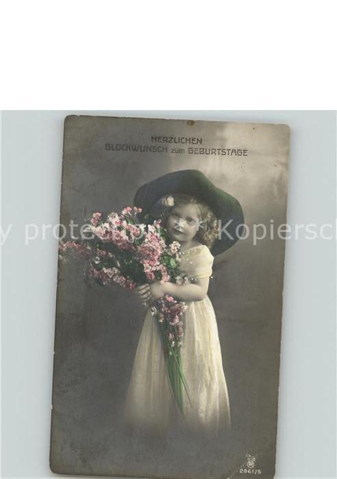 Geburtstag Blumen Kind Hut