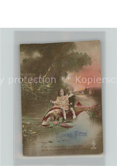 Fische Bonne Fete Kinder Blumen
