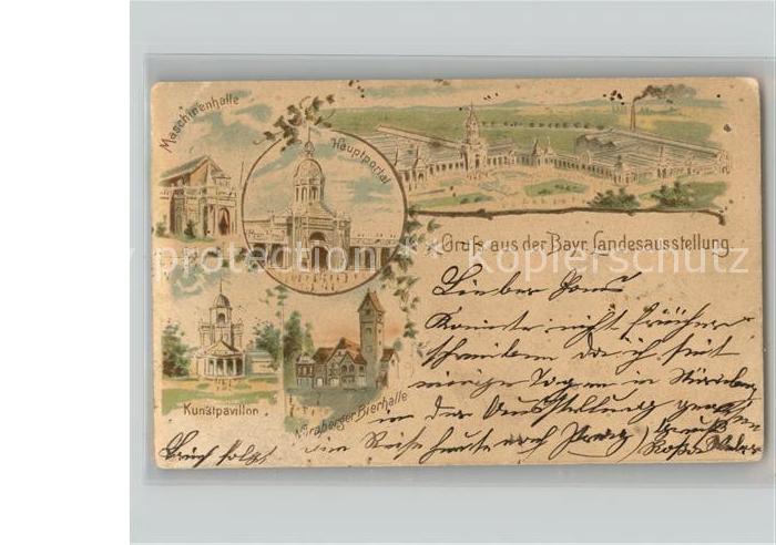 Ausstellung Bayr Landes Nuernberg 1896 Kuntpavillon Maschinenhalle