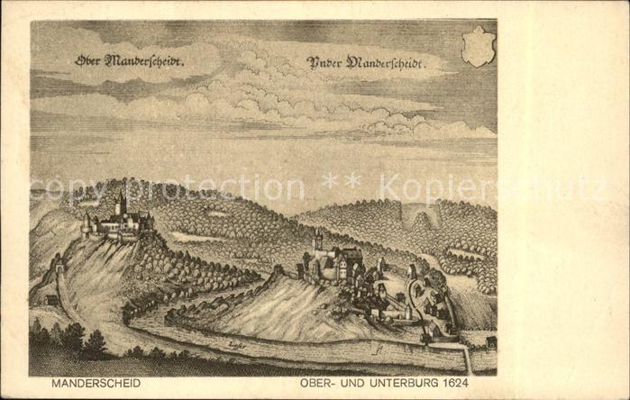 Manderscheid Eifel Kuenstlerkarte Ober- Unterberg