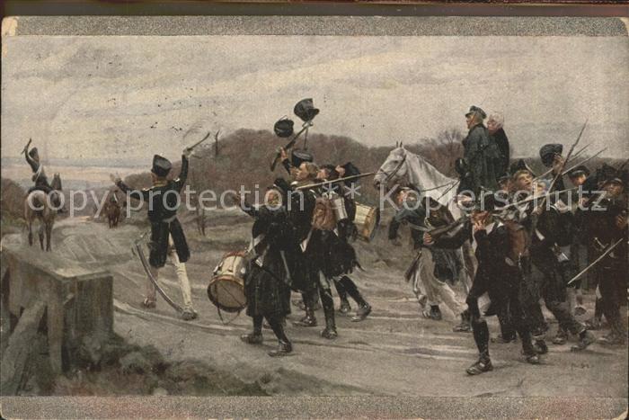 Caub Kuenstlerkarte Rob. v. Haug Soldaten Krieg Heimkehr