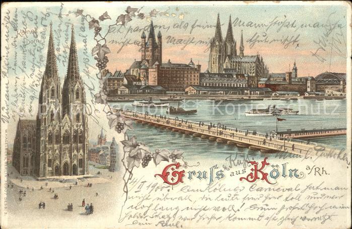 Koeln Rhein Dom u.Holzbruecke