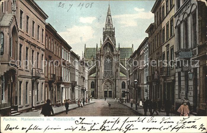 Aachen Marienkirche mit Mittelstrasse