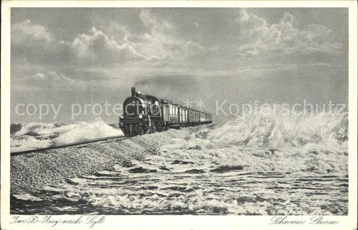 Westerland Sylt Hindenburgdamm mit D-Zug