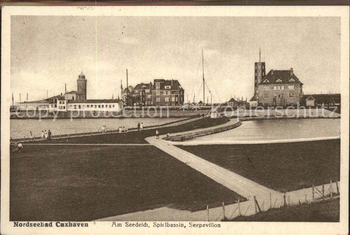 Cuxhaven Nordseebad Partie am Seedeich Spielbassin u.Seepavillon
