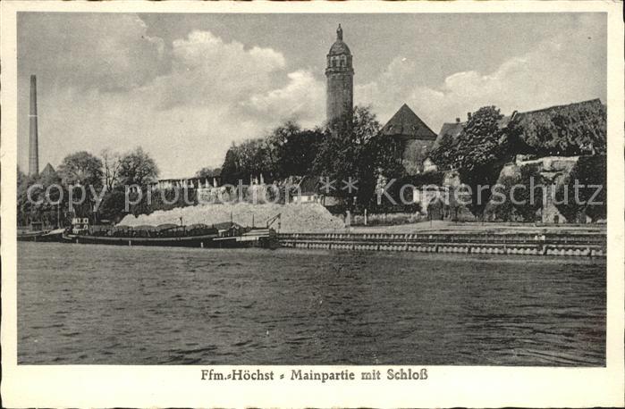 Hoechst Main Mainpartie mit Schloss