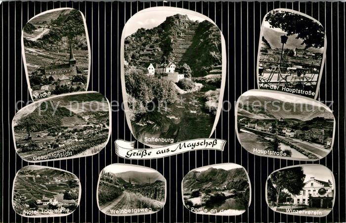 Mayschoss Kirche Saffenburg Hauptstrasse Panorama Hotel Lochmuehle Weinbergsweg