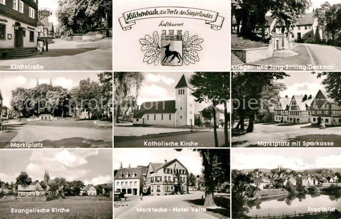 Hilchenbach Kirchstr Marktplatz Ev Kirche Kath Kirche Hotel Velte Kriegerdenkmal