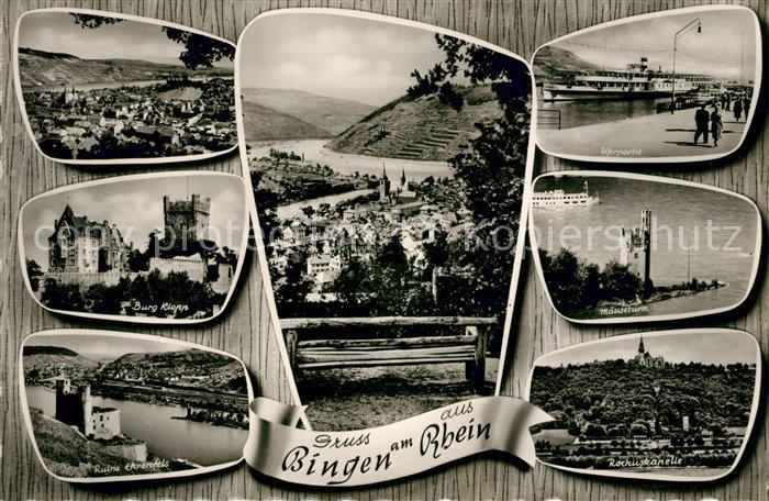 Bingen Rhein Burg Klopp Ruine Ehrenfels Panorama Uferpartie Maeuseturm Rochuskap