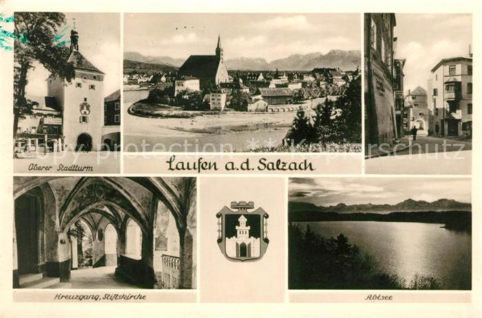 Laufen Salzach Oberer Stadtturm Kirche Strasse Kreuzgang Stiftskirche Abtsee