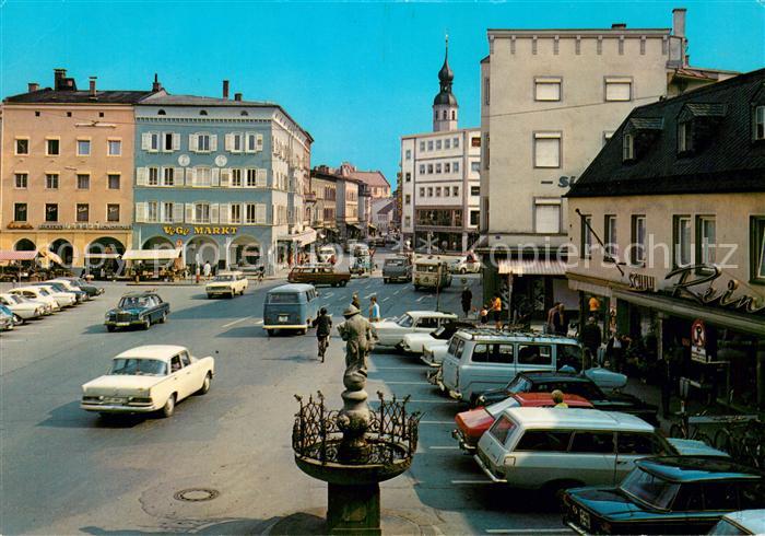 Rosenheim Bayern Ludwigsplatz mit Fischbrunnen