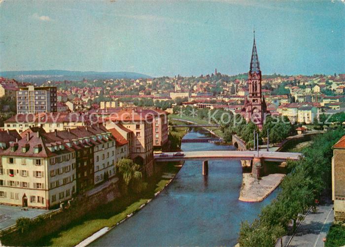 Pforzheim Panorama Zusammenfluss von Enz und Nagold