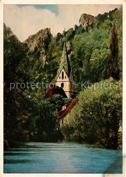 Blaubeuren Partie an der Blau mit Kirche