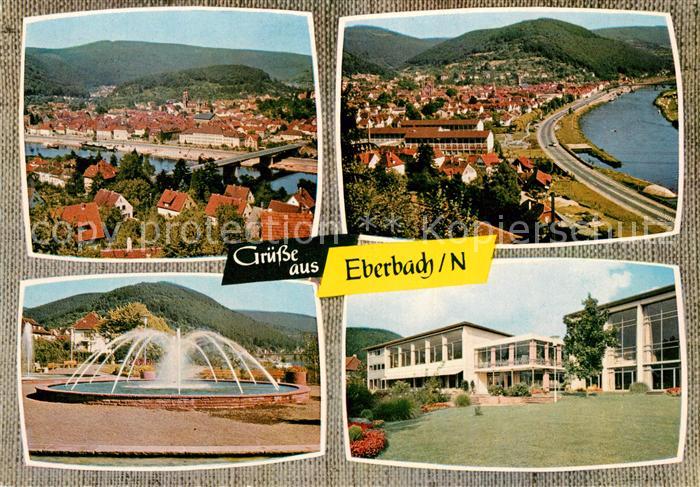 Eberbach Neckar Panorama Stadtblick Springbrunnen Kurhaus