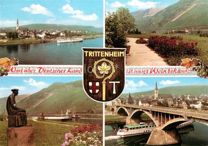 Trittenheim Mosel Moselpartien Bruecke Fahrgastschiff