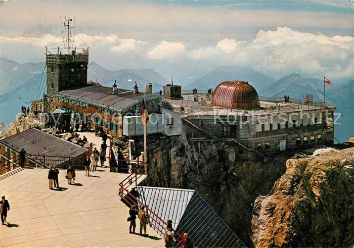 Zugspitze Deutsch oesterreichische Bergstation Fliegeraufnahme
