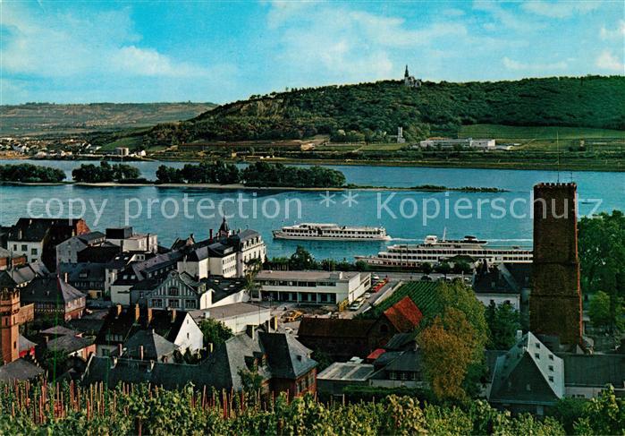 Ruedesheim Rhein Rheinblick mit Rochuskapelle