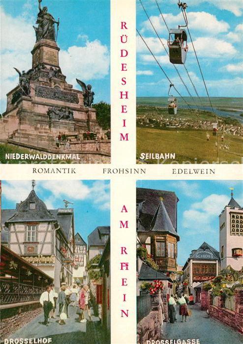 Ruedesheim Rhein Niederwalddenkmal Seilbahn Drosselhof Drosselgasse