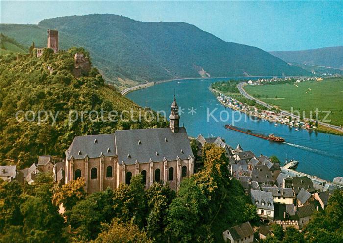 Beilstein Mosel mit Karmeliten Kloster und Burgruine Metternich Fliegeraufnahme