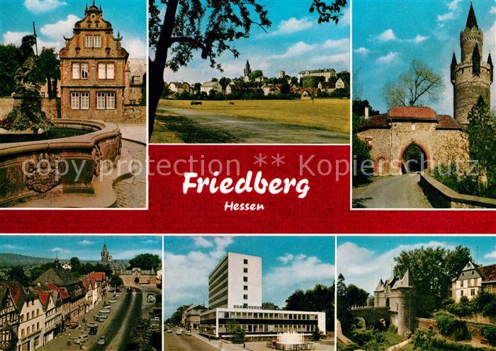 Friedberg Hessen Schloss Brunnen Panorama Adolphsturm Marktplatz Sparkasse Burg