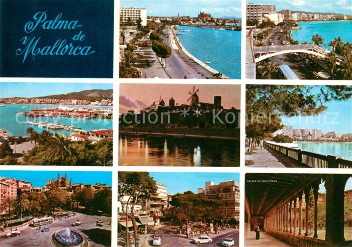 Palma de Mallorca Promenade Hafen Skyline Stadtplatz Arkaden