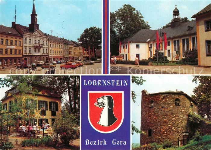 Bad Lobenstein Thueringen Markt Kreiskulturhaus Parkpavillon Alter Turm Wappen