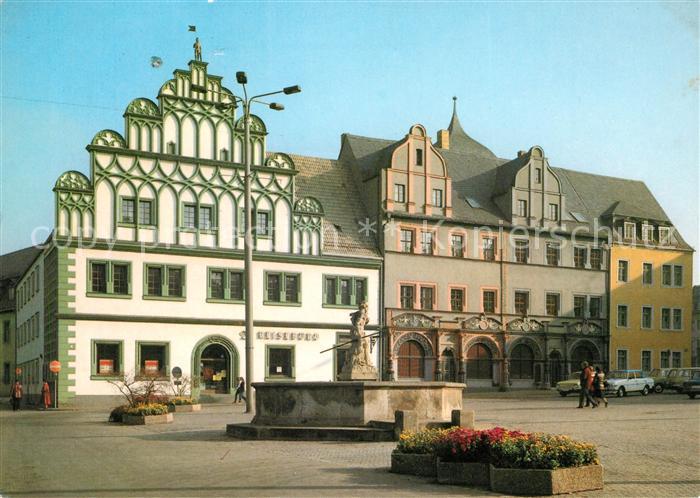 Weimar Thueringen Marktplatz Brunnen
