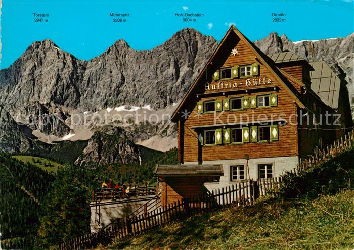 Austriahuette Alpenvereinshuette an der Dachsteinsuedwand