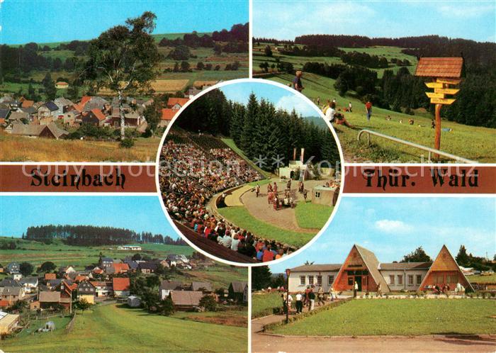 Steinbach Hildburghausen Teilansichten Wegweiser Naturtheater Deutsch Sowjetisch