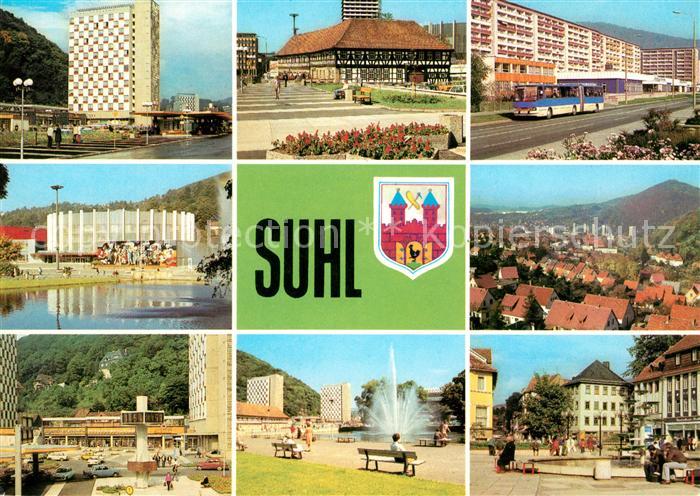 Suhl Thueringer Wald Wilhelm Pieck Strasse Waffenmuseum Strasse der DSF Stadthal