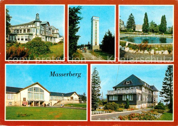 Masserberg Hotel Kurhaus Rennsteigwarte Springbrunnen Kurpark FDGB Erholungsheim