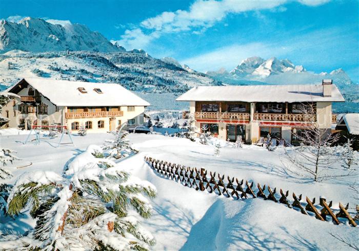 Mittenwald Bayern Hotel Toni Hof Winterpanorama Alpen Huber Karte Nr 8455