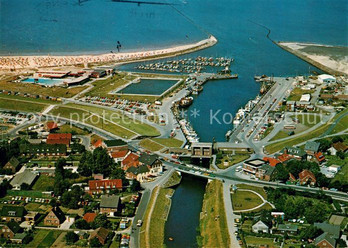 Bensersiel Hafen Fliegeraufnahme