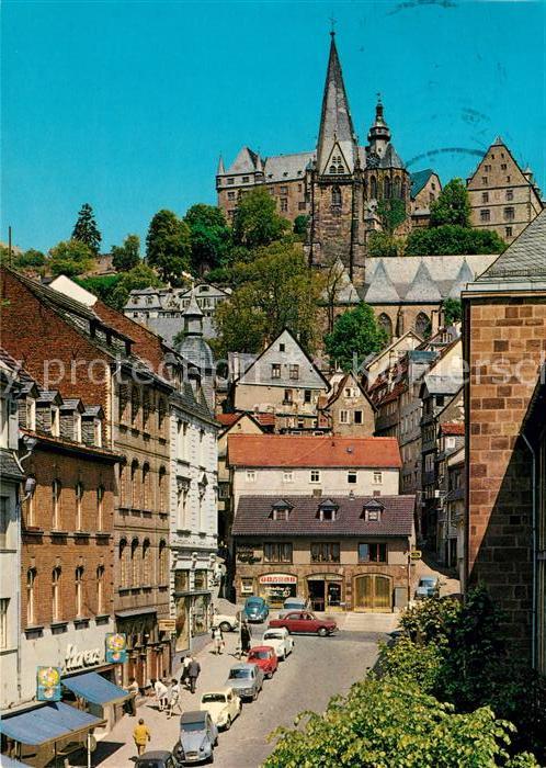 Marburg Lahn Gutenbergstrasse mit Schloss