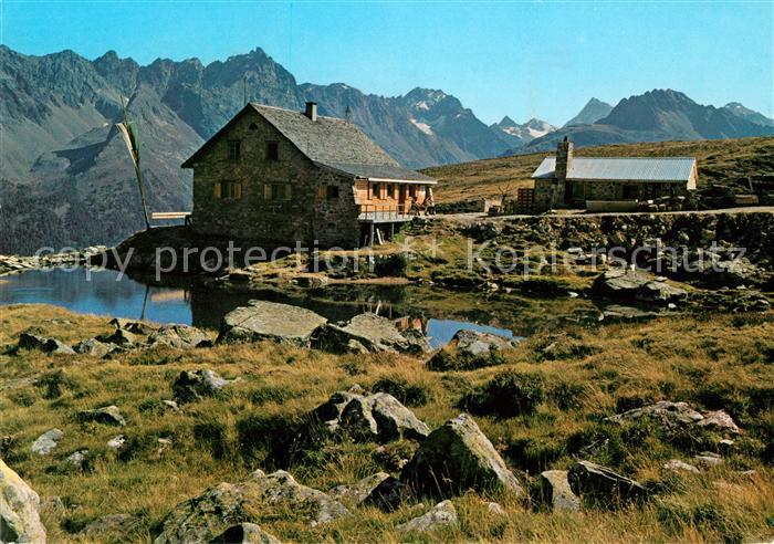 Friedrichshafener  Huette Berghaus Bergsee Gebirgspanorama Verwallgruppe