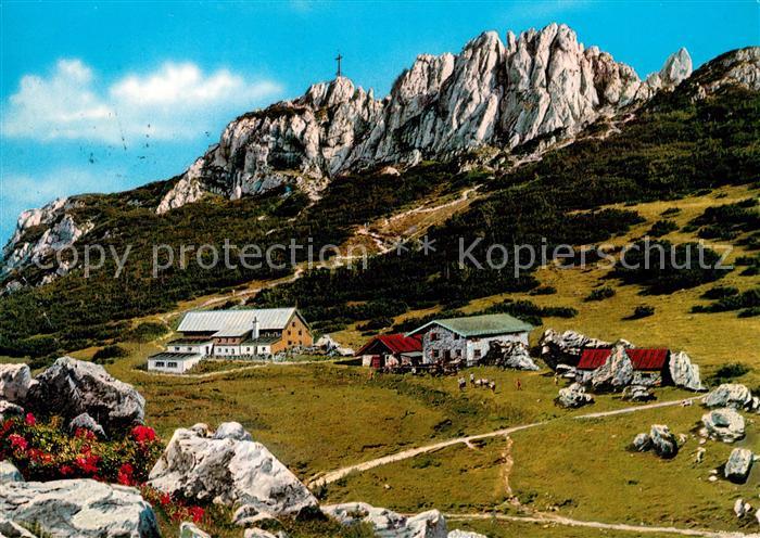 Steinlingalm mit Kampenwand Bayerische Alpen Gipfelkreuz