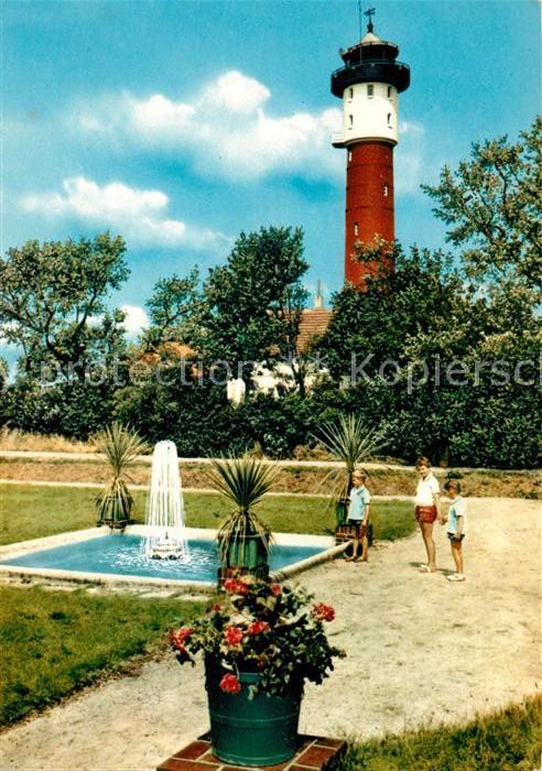 Wangerooge Nordseebad Hindenburgplatz mit Leuchtturm Springbrunnen