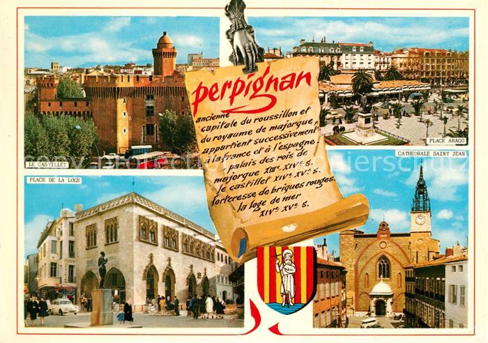 Perpignan Le Castillet Place de la Loge Place Arago Catedrale Saint Jean