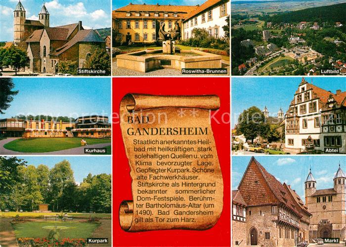Bad Gandersheim Stiftskirche Roswitha Brunnen Abtei Markt Kurpark Kurhaus Luftbi