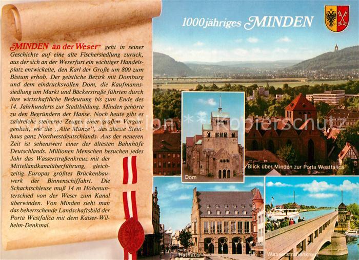 Minden Westfalen 1000jaehrige Stadt Geschichte Dom Rathaus Wasserstrassenkreuz P
