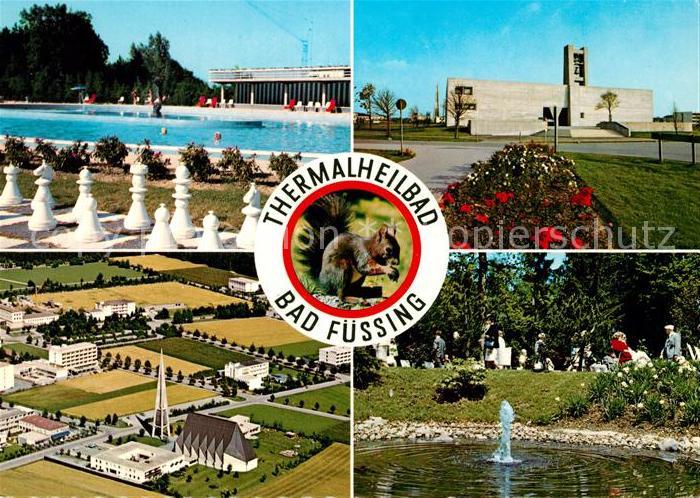 Bad Fuessing Thermalheilbad Fliegeraufnahme Park Brunnen