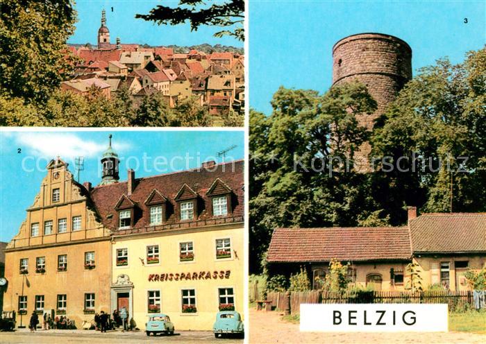Belzig Bad Stadtblick Markt Wehrturm im Burghof