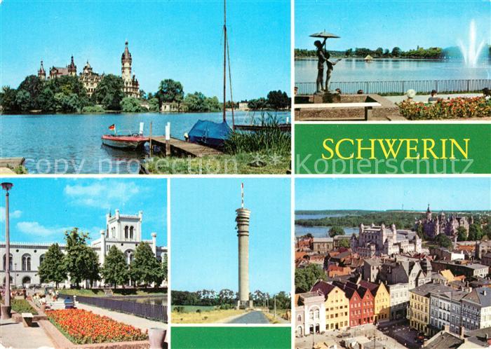 Schwerin Mecklenburg Schloss Pfaffenteich Fernsehturm