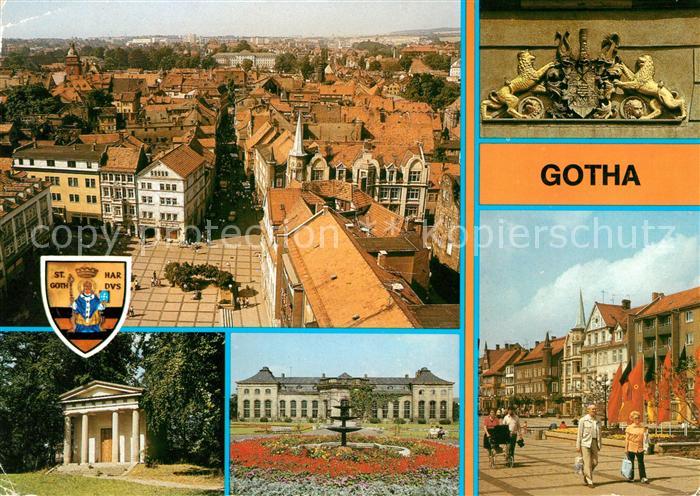 Gotha Thueringen Wappen Rathaus Dorischer Tempel Park Orangerie Neumarkt